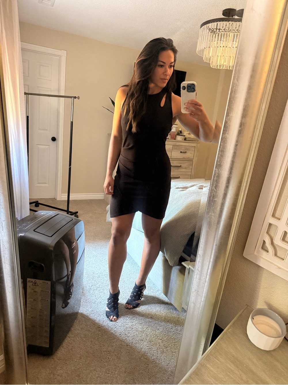 Crave Fame Black Sleeveless Asymmetrical Cutout Bodycon Dress